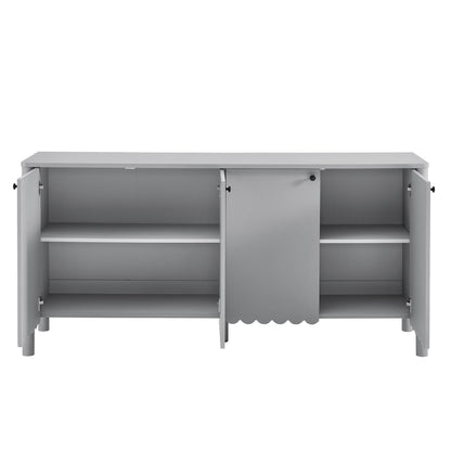 Modway - Emmeline 66" 4-Door Scalloped Sideboard Cabinet by Modway  Living Room  Gray - EEI-7153-LGR