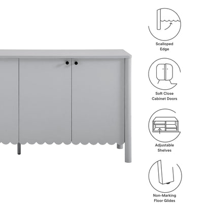 Modway - Emmeline 66" 4-Door Scalloped Sideboard Cabinet by Modway  Living Room  Gray - EEI-7153-LGR