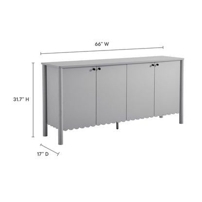 Modway - Emmeline 66" 4-Door Scalloped Sideboard Cabinet by Modway  Living Room  Gray - EEI-7153-LGR