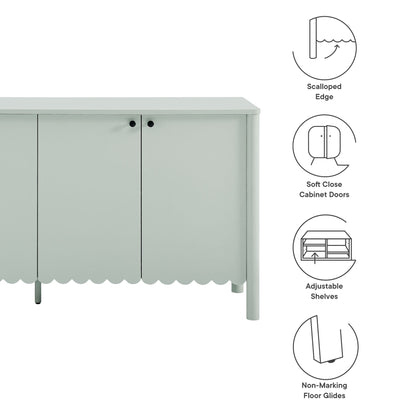 Modway - Emmeline 66" 4-Door Scalloped Sideboard Cabinet by Modway  Living Room  Green - EEI-7153-SGE