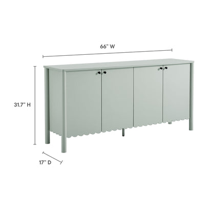 Modway - Emmeline 66" 4-Door Scalloped Sideboard Cabinet by Modway  Living Room  Green - EEI-7153-SGE