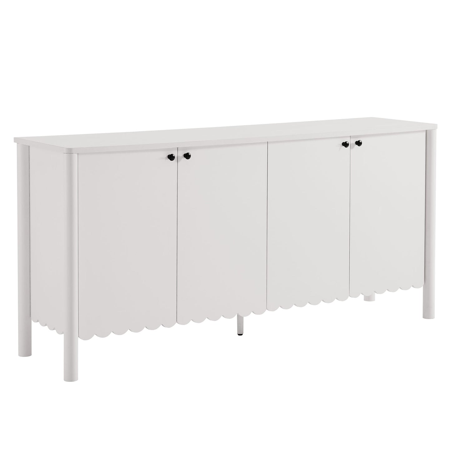 Modway - Emmeline 66" 4-Door Scalloped Sideboard Cabinet by Modway  Living Room  White - EEI-7153-WHI