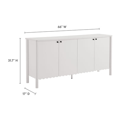 Modway - Emmeline 66" 4-Door Scalloped Sideboard Cabinet by Modway  Living Room  White - EEI-7153-WHI