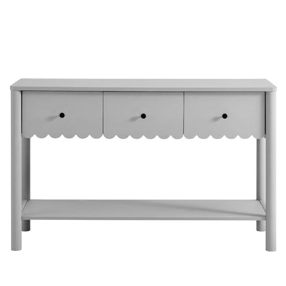 Modway - Emmeline 3-Drawer Scalloped Console Table by Modway  Living Room Tables Gray - EEI-7154-LGR