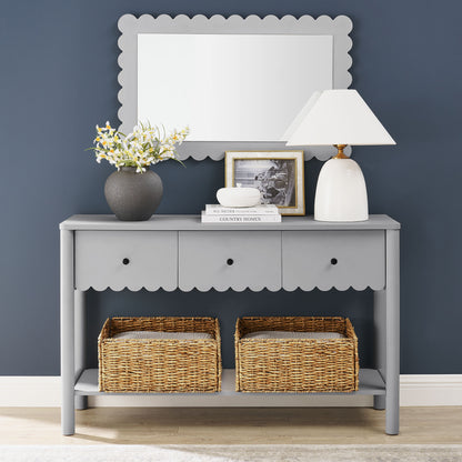 Modway - Emmeline 3-Drawer Scalloped Console Table by Modway  Living Room Tables Gray - EEI-7154-LGR