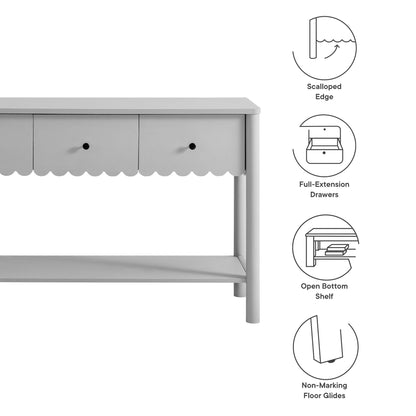 Modway - Emmeline 3-Drawer Scalloped Console Table by Modway  Living Room Tables Gray - EEI-7154-LGR