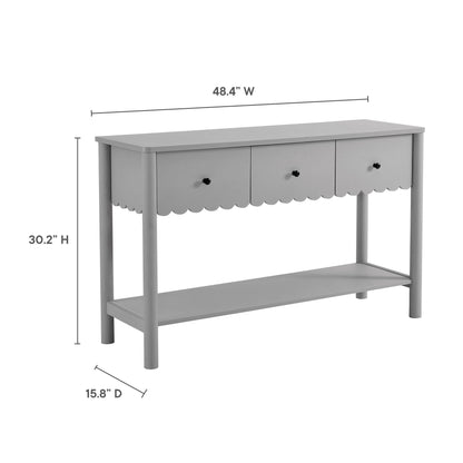 Modway - Emmeline 3-Drawer Scalloped Console Table by Modway  Living Room Tables Gray - EEI-7154-LGR