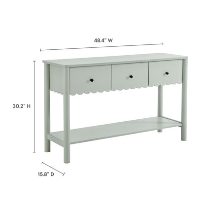 Modway - Emmeline 3-Drawer Scalloped Console Table by Modway  Living Room Tables Green - EEI-7154-SGE