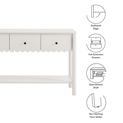 Modway - Emmeline 3-Drawer Scalloped Console Table by Modway  Living Room Tables White - EEI-7154-WHI