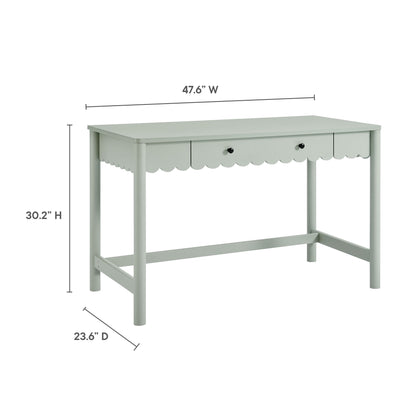 Modway - Emmeline 1-Drawer Scallop Writing Desk by Modway  Office Furniture Computer Desks Green - EEI-7155-SGE