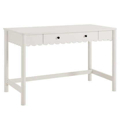 Modway - Emmeline 1-Drawer Scallop Writing Desk by Modway  Office Furniture Computer Desks White - EEI-7155-WHI