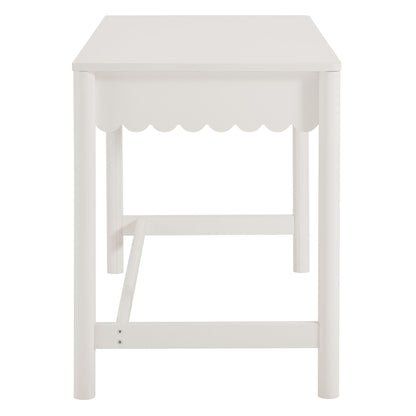 Modway - Emmeline 1-Drawer Scallop Writing Desk by Modway  Office Furniture Computer Desks White - EEI-7155-WHI