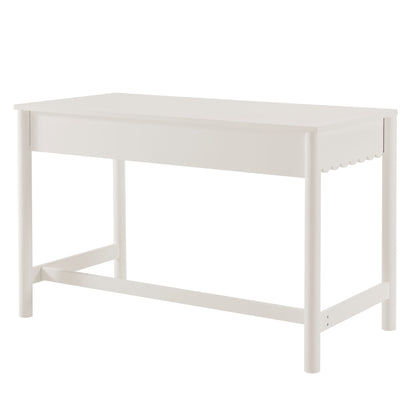 Modway - Emmeline 1-Drawer Scallop Writing Desk by Modway  Office Furniture Computer Desks White - EEI-7155-WHI
