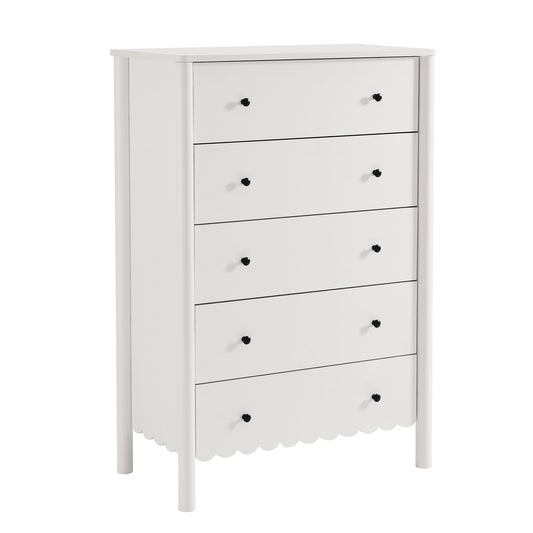 Modway - Emmeline Scalloped 5-Drawer Chest by Modway  Bedroom Case Goods White - EEI-7156-WHI