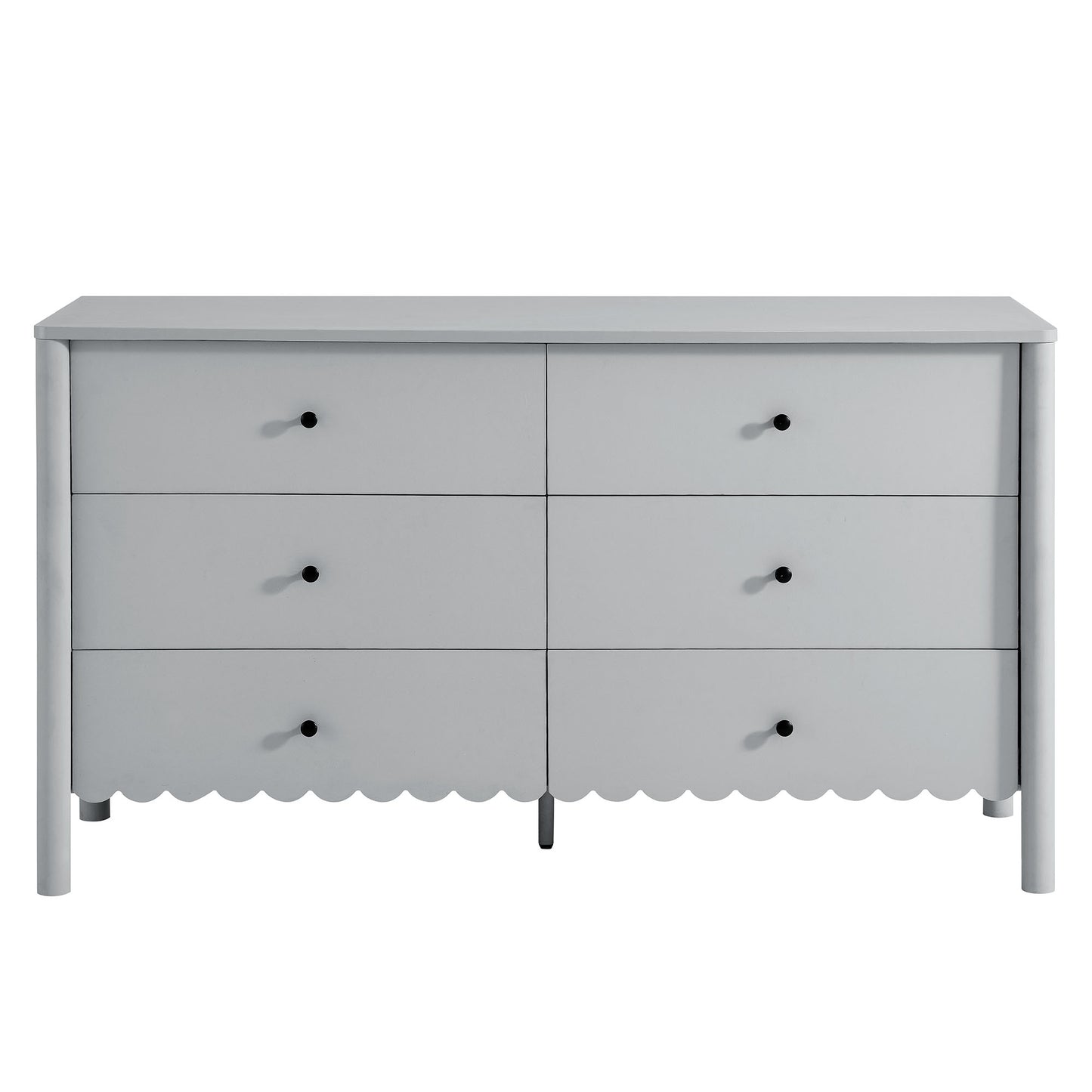 Modway - Emmeline Scalloped 6-Drawer Dresser by Modway  Bedroom Case Goods Gray - EEI-7157-LGR