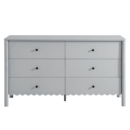 Modway - Emmeline Scalloped 6-Drawer Dresser by Modway  Bedroom Case Goods Gray - EEI-7157-LGR