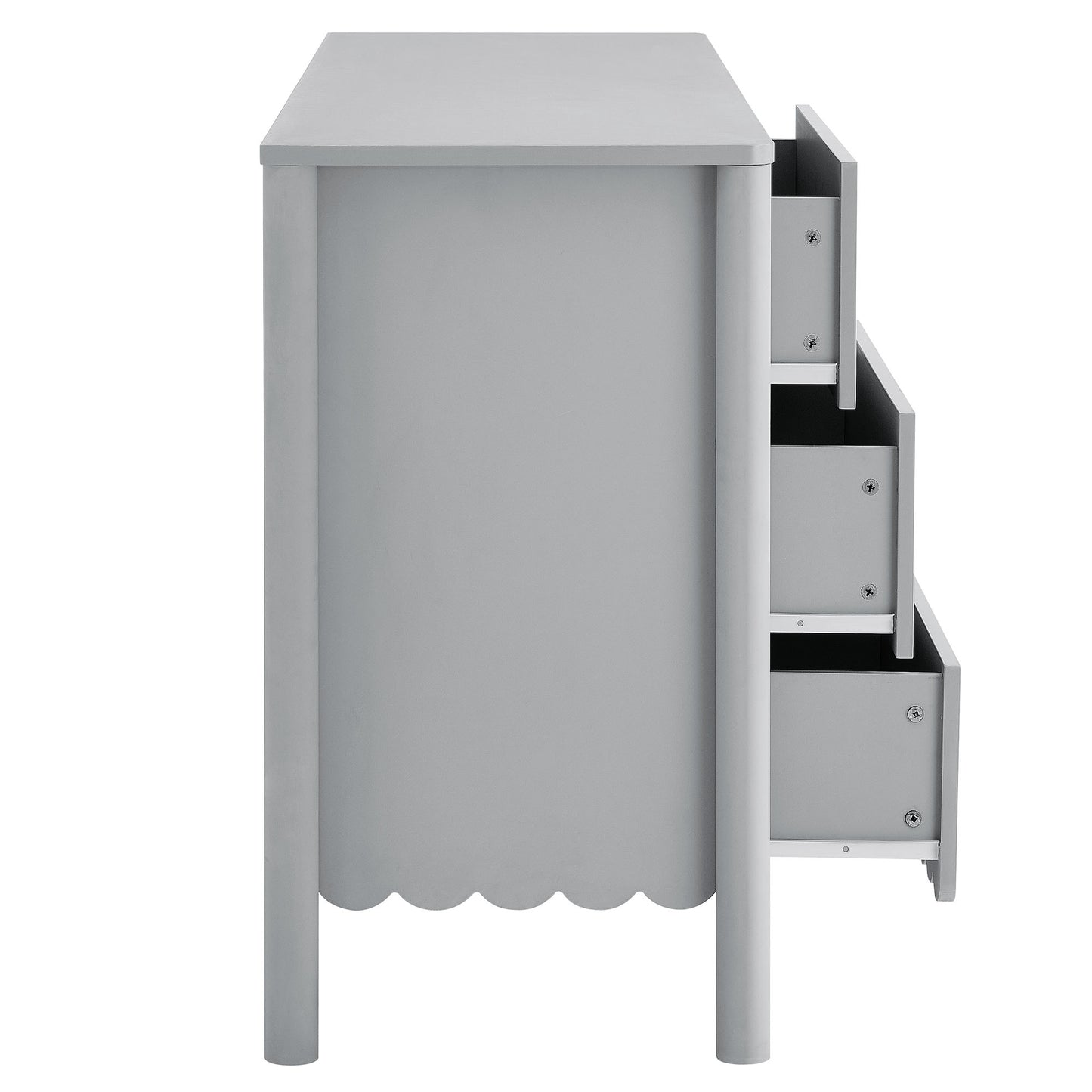 Modway - Emmeline Scalloped 6-Drawer Dresser by Modway  Bedroom Case Goods Gray - EEI-7157-LGR