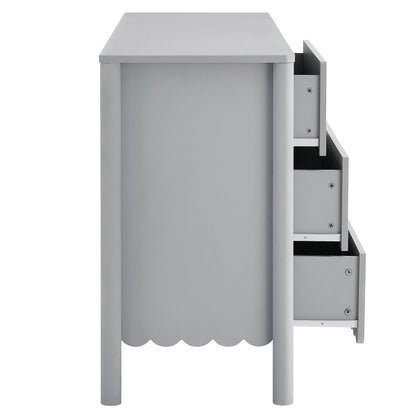 Modway - Emmeline Scalloped 6-Drawer Dresser by Modway  Bedroom Case Goods Gray - EEI-7157-LGR