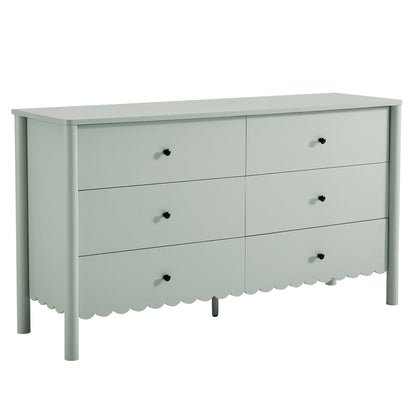 Modway - Emmeline Scalloped 6-Drawer Dresser by Modway  Bedroom Case Goods Green - EEI-7157-SGE