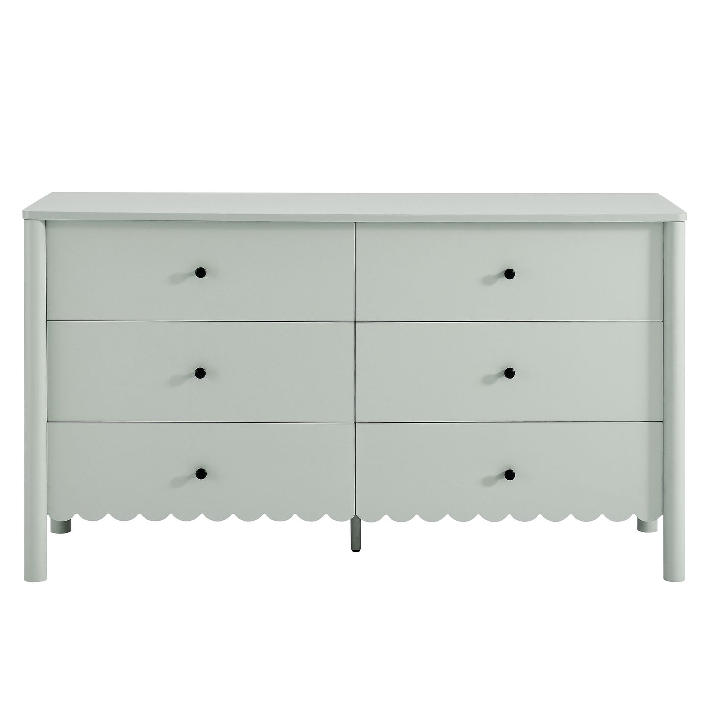 Modway - Emmeline Scalloped 6-Drawer Dresser by Modway  Bedroom Case Goods Green - EEI-7157-SGE