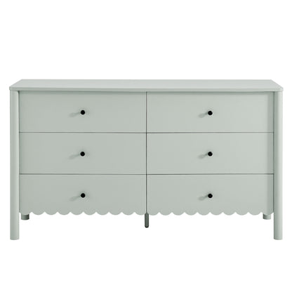 Modway - Emmeline Scalloped 6-Drawer Dresser by Modway  Bedroom Case Goods Green - EEI-7157-SGE