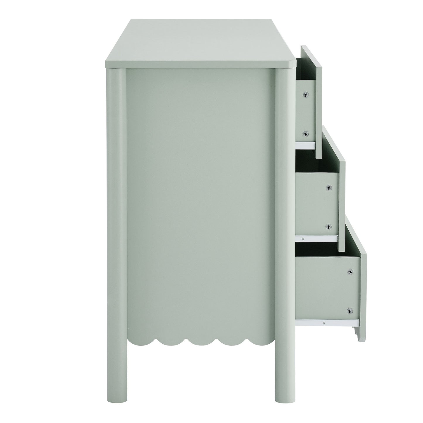 Modway - Emmeline Scalloped 6-Drawer Dresser by Modway  Bedroom Case Goods Green - EEI-7157-SGE