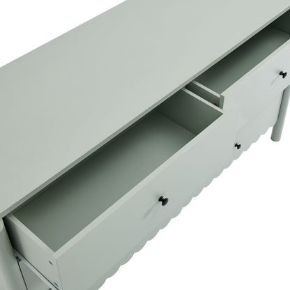 Modway - Emmeline Scalloped 6-Drawer Dresser by Modway  Bedroom Case Goods Green - EEI-7157-SGE