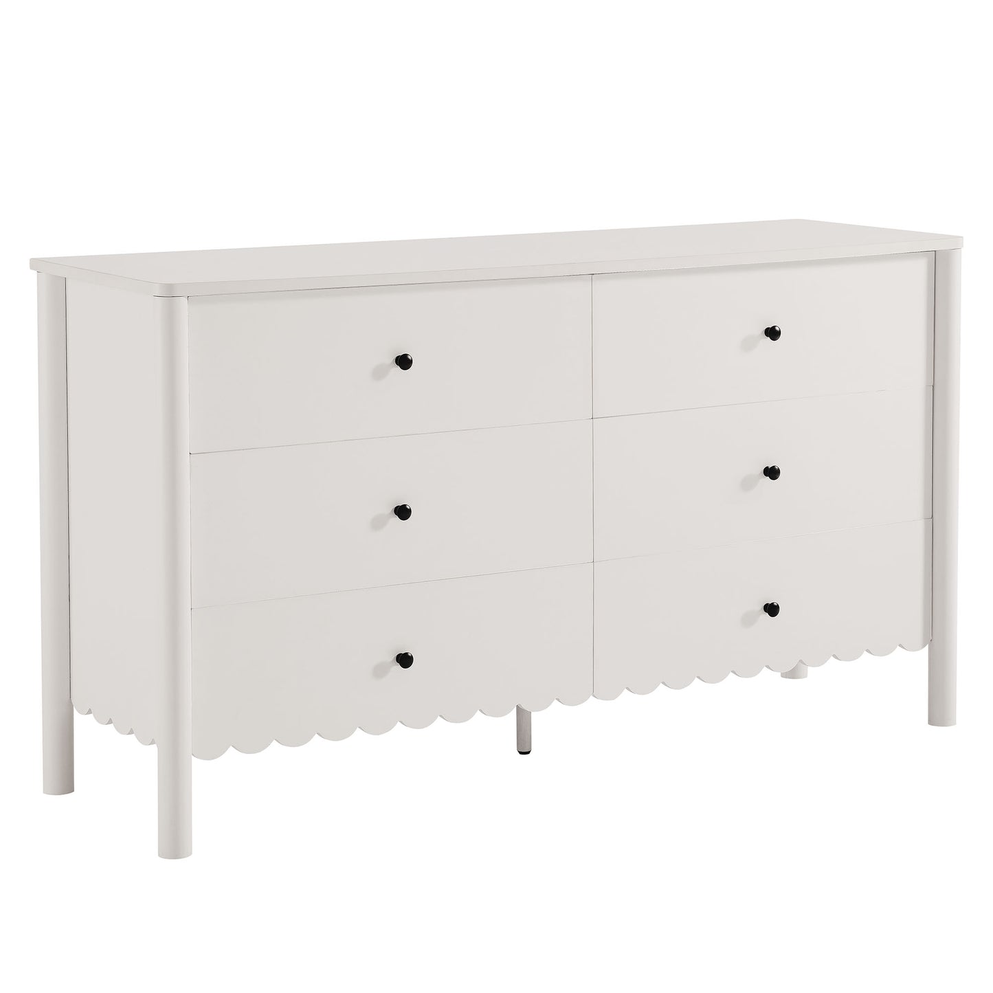 Modway - Emmeline Scalloped 6-Drawer Dresser by Modway  Bedroom Case Goods White - EEI-7157-WHI