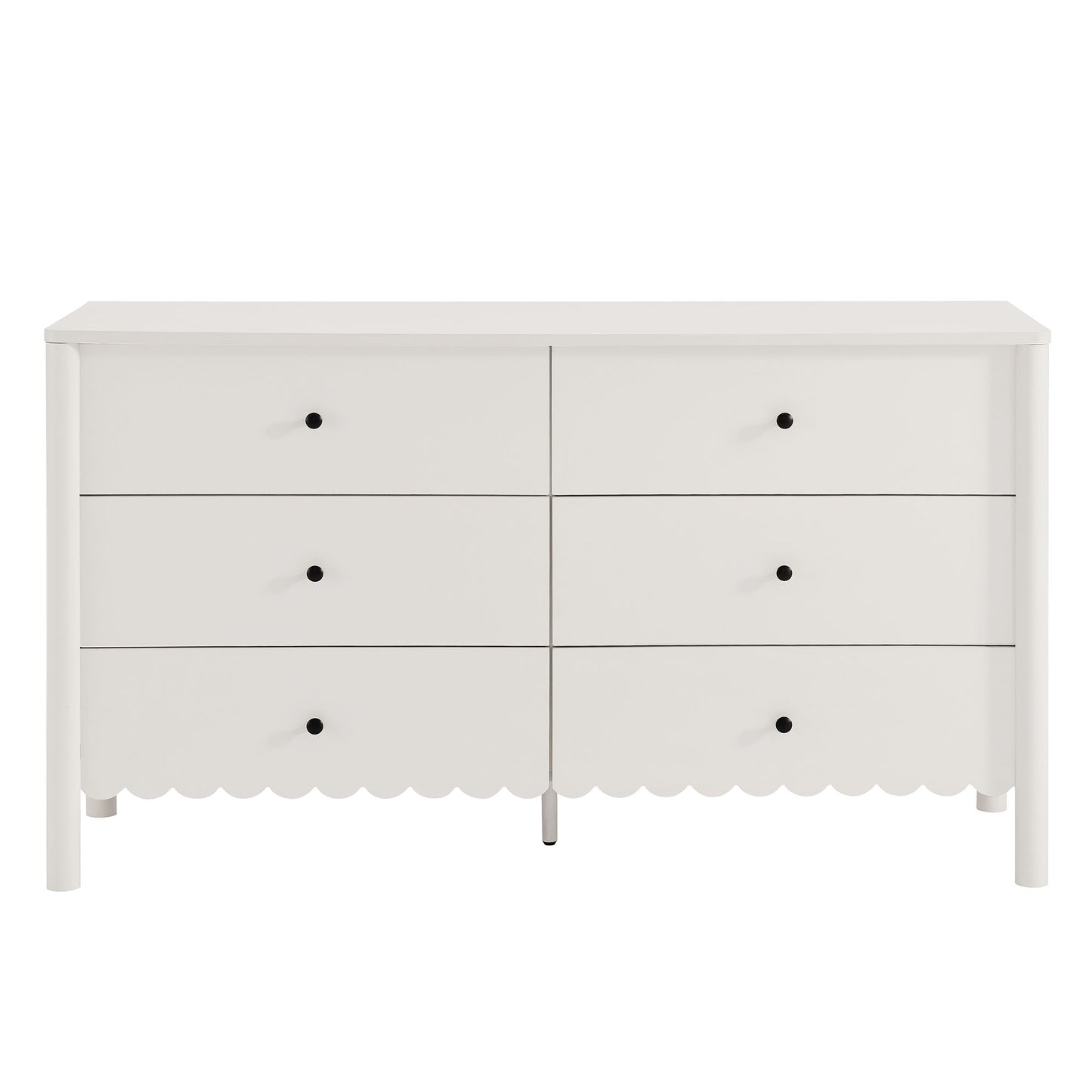 Modway - Emmeline Scalloped 6-Drawer Dresser by Modway  Bedroom Case Goods White - EEI-7157-WHI
