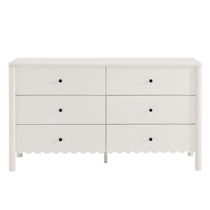 Modway - Emmeline Scalloped 6-Drawer Dresser by Modway  Bedroom Case Goods White - EEI-7157-WHI