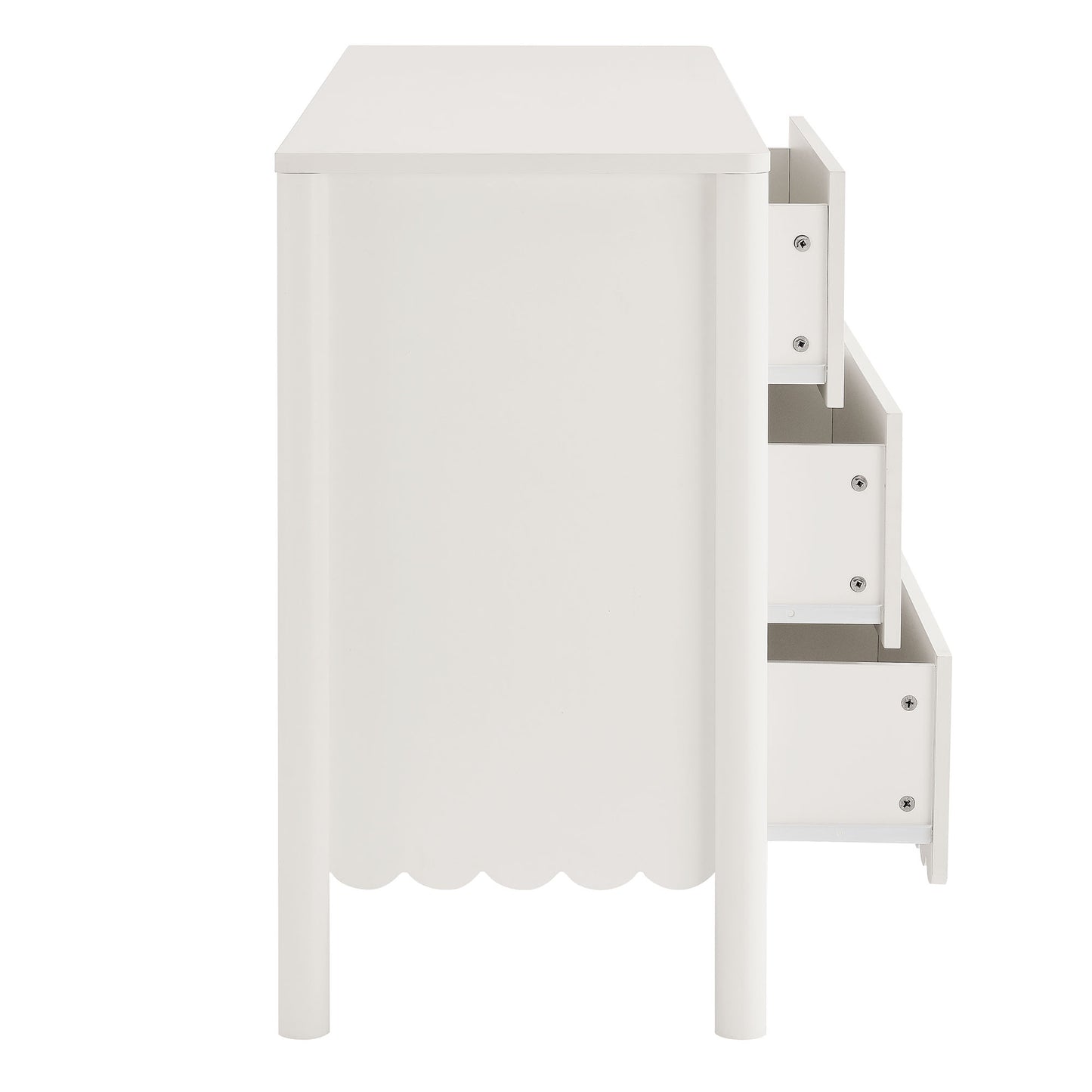 Modway - Emmeline Scalloped 6-Drawer Dresser by Modway  Bedroom Case Goods White - EEI-7157-WHI