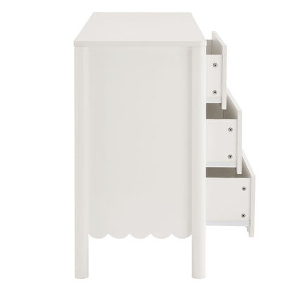 Modway - Emmeline Scalloped 6-Drawer Dresser by Modway  Bedroom Case Goods White - EEI-7157-WHI