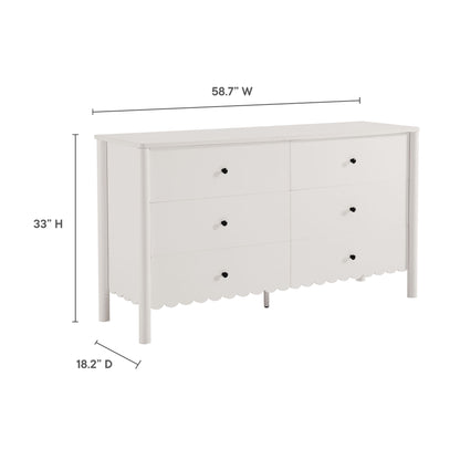 Modway - Emmeline Scalloped 6-Drawer Dresser by Modway  Bedroom Case Goods White - EEI-7157-WHI