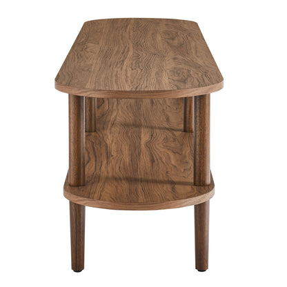 Modway - Torus Oval Wood TV Stand by Modway  Living Room Decor Brown - EEI-7158-WAL