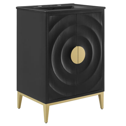 Modway - Beau 24" Wood Bathroom Vanity with Basin by Modway  Bathroom Vanities Black - EEI-7160-BLK-BLK