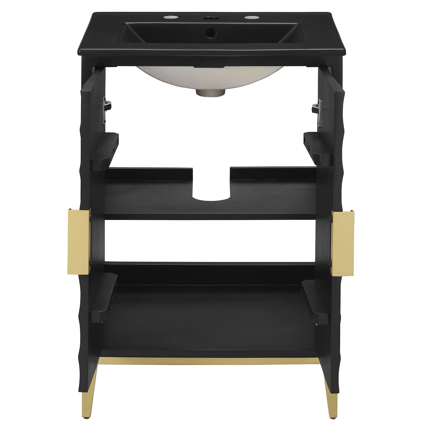 Modway - Beau 24" Wood Bathroom Vanity with Basin by Modway  Bathroom Vanities Black - EEI-7160-BLK-BLK