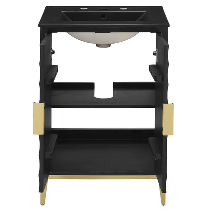 Modway - Beau 24" Wood Bathroom Vanity with Basin by Modway  Bathroom Vanities Black - EEI-7160-BLK-BLK