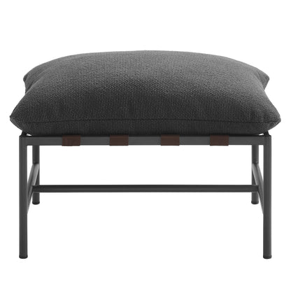 Modway - Raya Outdoor Patio Boucle Ottoman by Modway  Outdoor Furniture Sofa Sectionals Gray - EEI-7161-CHA