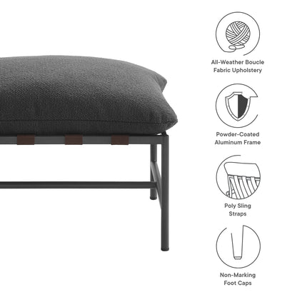 Modway - Raya Outdoor Patio Boucle Ottoman by Modway  Outdoor Furniture Sofa Sectionals Gray - EEI-7161-CHA