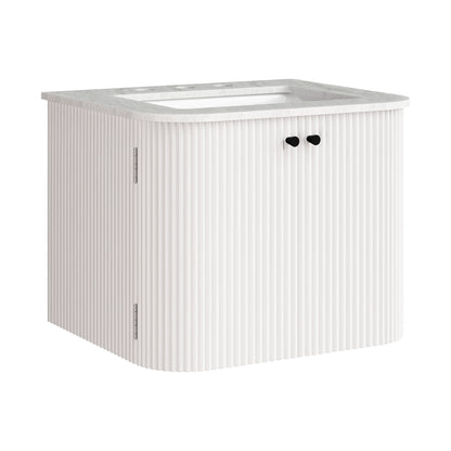 Modway - Zia 24" Wall-Mount Bathroom Vanity with Marble Sink by Modway  Bathroom Vanities Ivory - EEI-7162-IVO