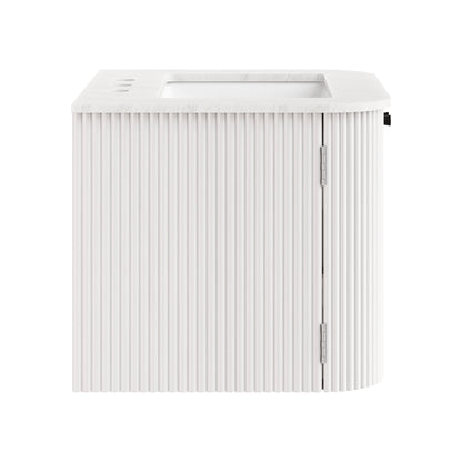 Modway - Zia 24" Wall-Mount Bathroom Vanity with Marble Sink by Modway  Bathroom Vanities Ivory - EEI-7162-IVO