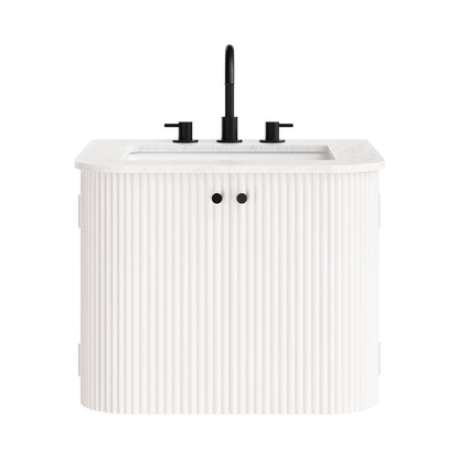 Modway - Zia 24" Wall-Mount Bathroom Vanity with Marble Sink by Modway  Bathroom Vanities Ivory - EEI-7162-IVO