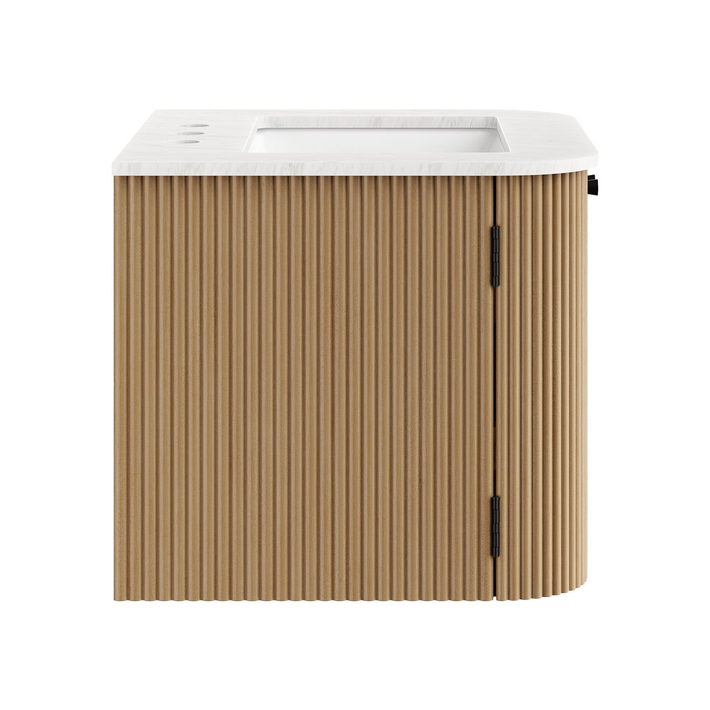 Modway - Zia 24" Wall-Mount Bathroom Vanity with Marble Sink by Modway  Bathroom Vanities Brown - EEI-7162-NAT