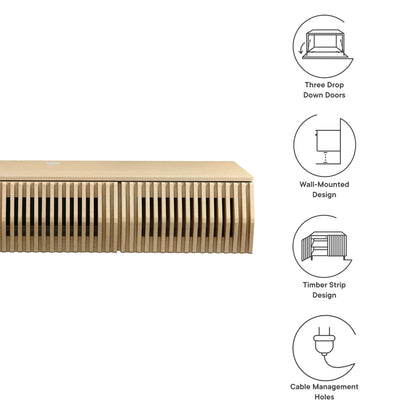 Modway - Vaughn 64" Wall Mount TV Stand by Modway  Living Room Decor Gray - EEI-7164-ASH