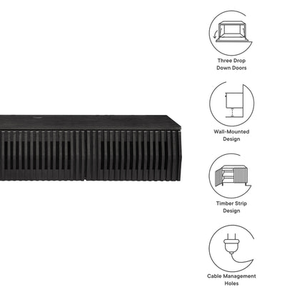 Modway - Vaughn 64" Wall Mount TV Stand by Modway  Living Room Decor Black - EEI-7164-BLK