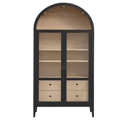 Modway - Nolan 74" Tall Wide Arched Storage Display Cabinet by Modway  Living Room Decor Brown - EEI-7168-BLK-OAK