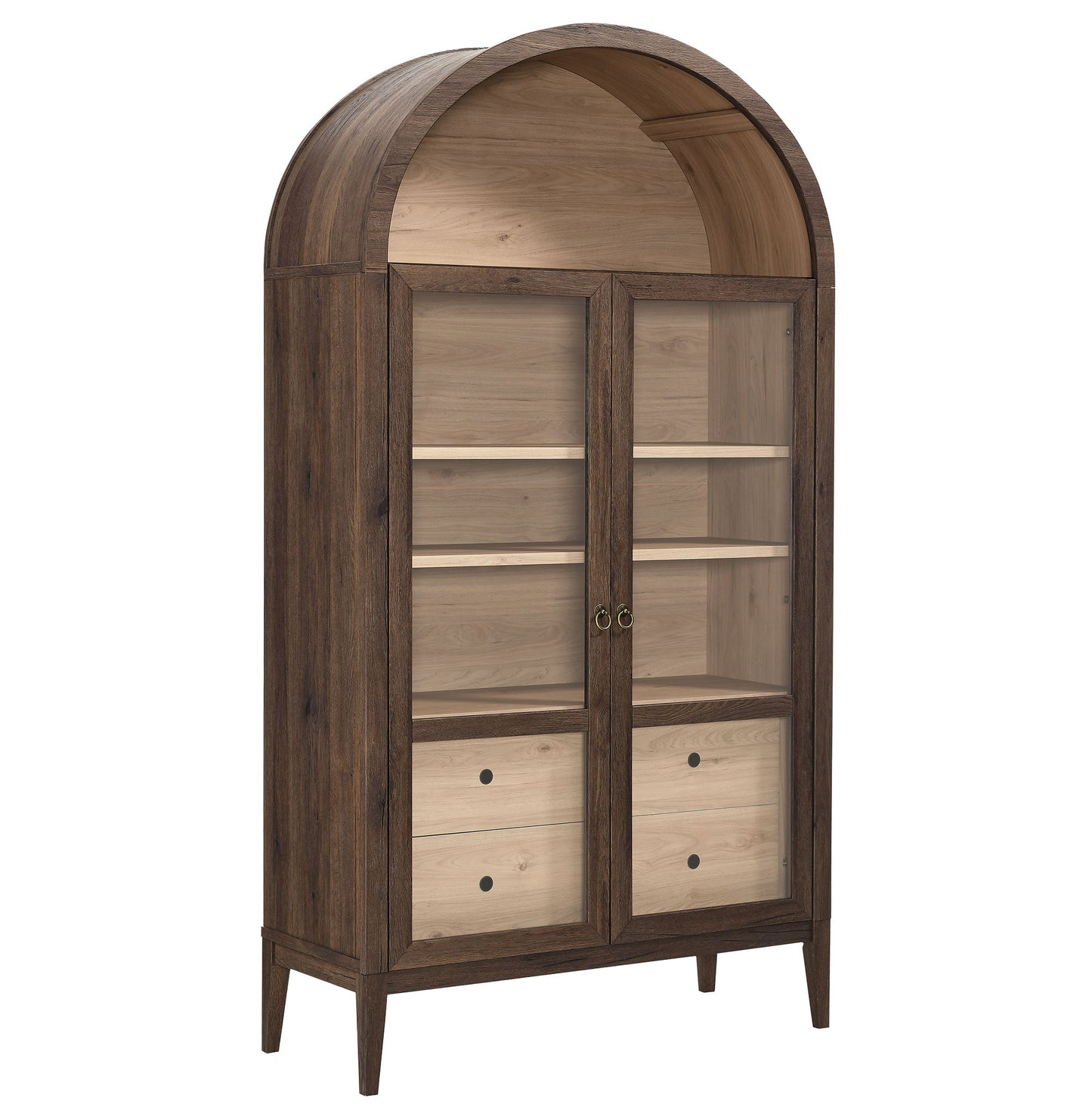 Modway - Nolan 74" Tall Wide Arched Storage Display Cabinet by Modway  Living Room Decor Brown - EEI-7168-WAL-LOA