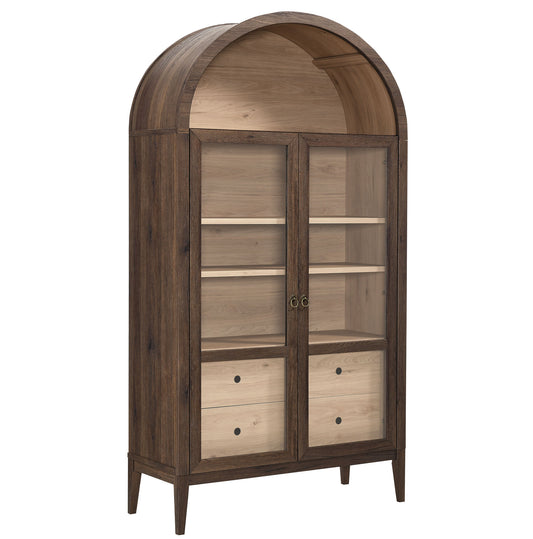 Modway - Nolan 74" Tall Wide Arched Storage Display Cabinet by Modway  Living Room Decor Brown - EEI-7168-WAL-LOA