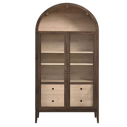 Modway - Nolan 74" Tall Wide Arched Storage Display Cabinet by Modway  Living Room Decor Brown - EEI-7168-WAL-LOA