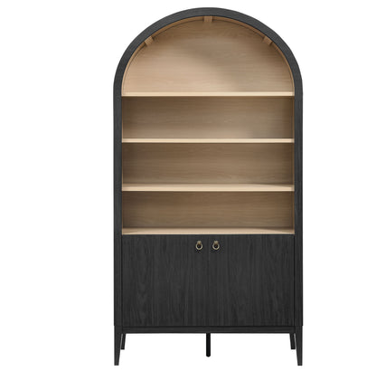Modway - Nolan 74" Tall Wide Arched Storage Display Cabinet Bookshelf by Modway  Living Room Decor Black - EEI-7169-BLK-OAK